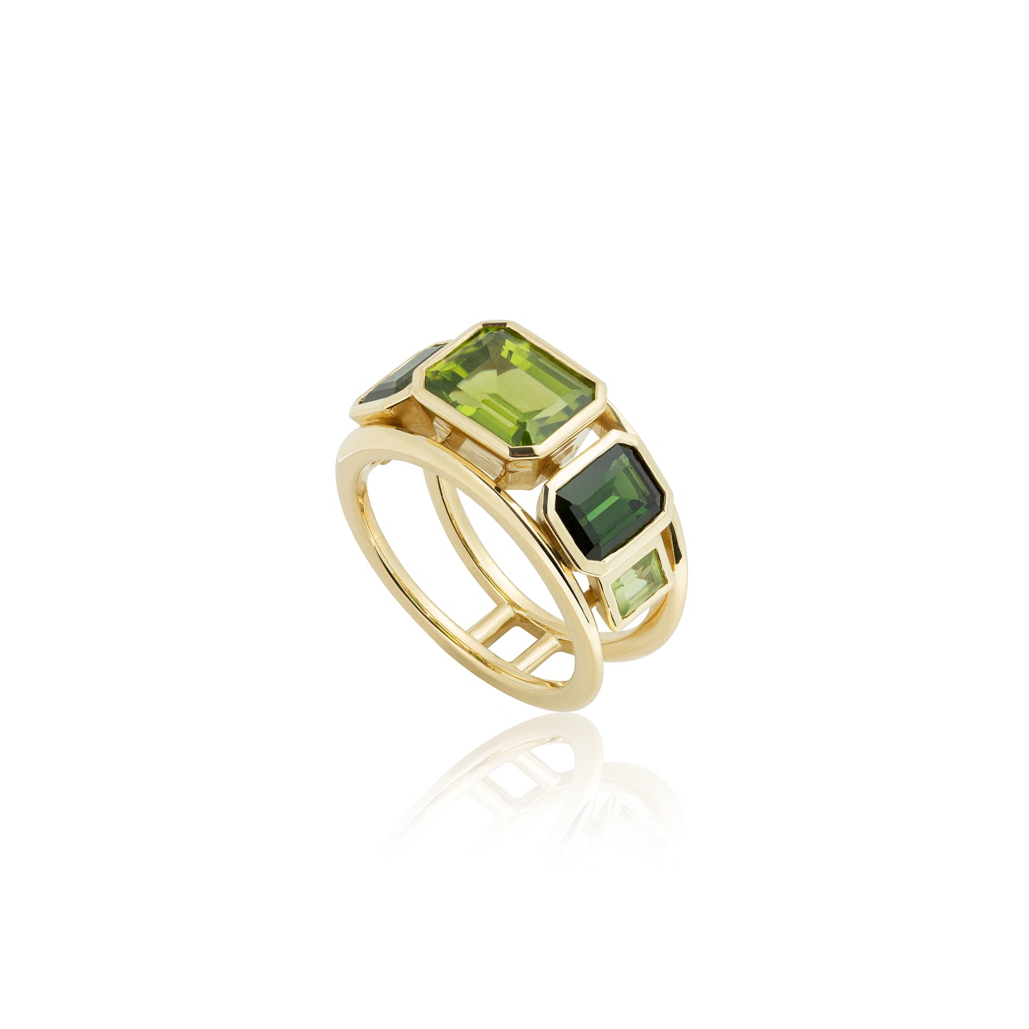 Milestone Ring, Peridot & Tourmaline