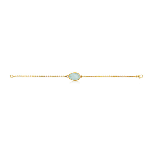 Unfiltered Rough-cut Aquamarine Single Stone Bracelet