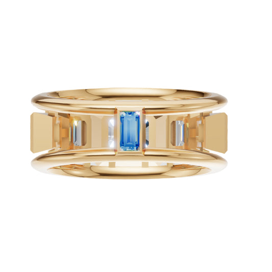 Peridot, Tourmaline & London Blue Topaz Milestone Ring