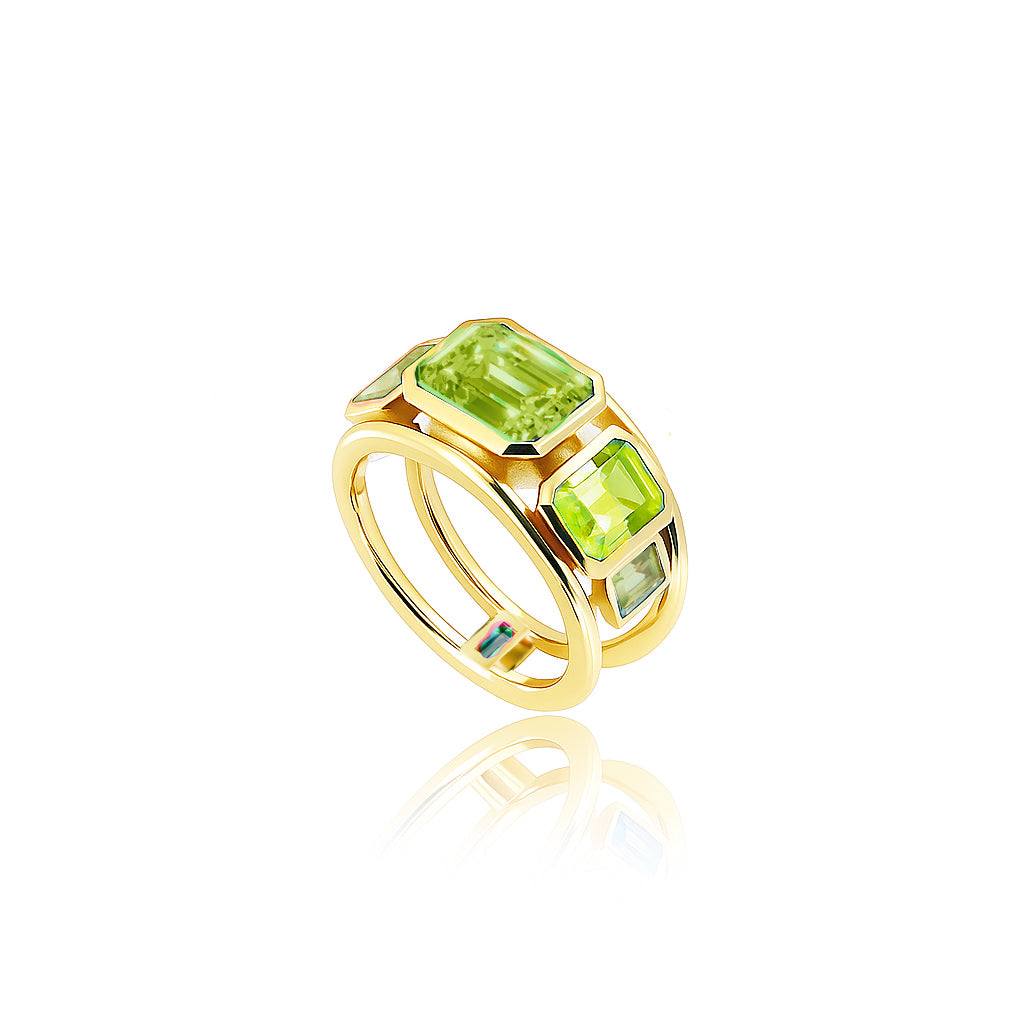 Peridot & London Blue Topaz Milestone Ring