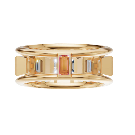 Mint Tourmaline & Rhodolite Milestone Ring