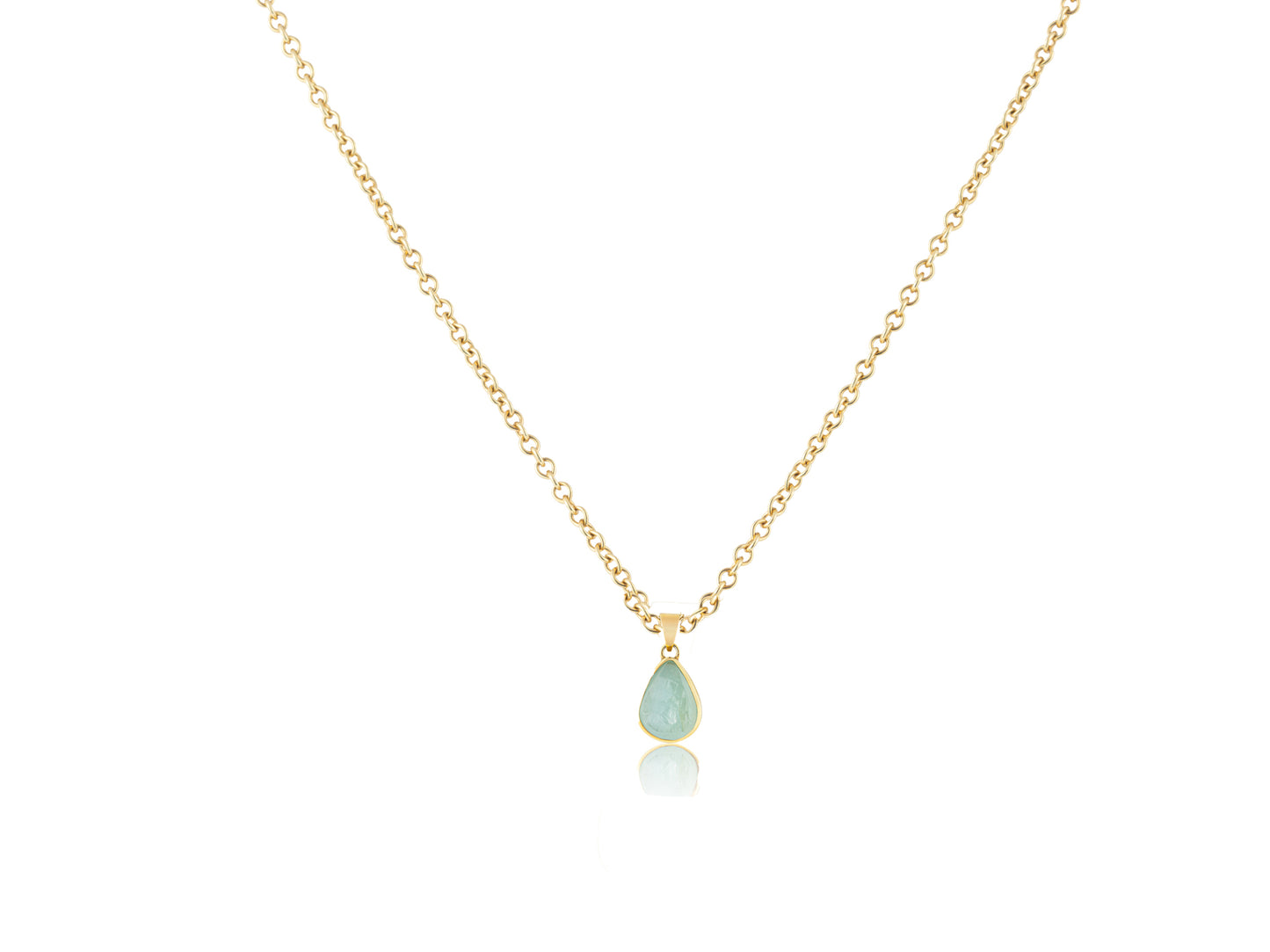 Unfiltered Aquamarine Small Pendant Necklace