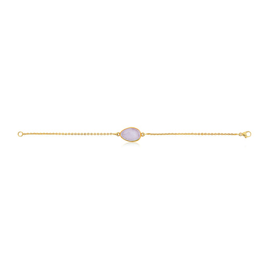 Unfiltered Rough-cut Rose Quartz Single Stone Bracelet