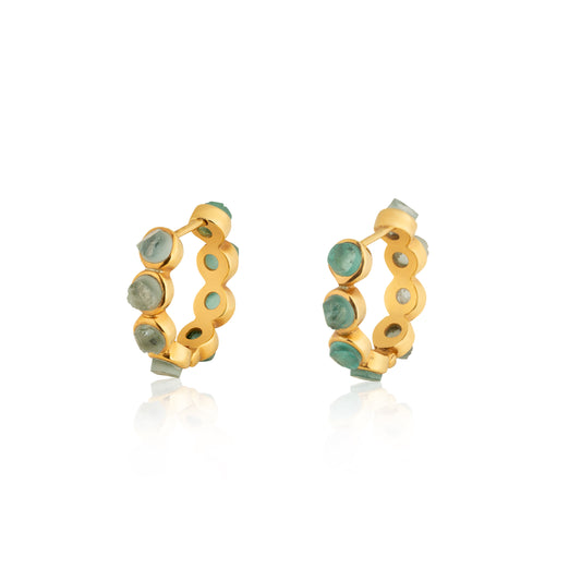 Unfiltered Apatite and Aquamarine Rough-cut Reversible Earrings