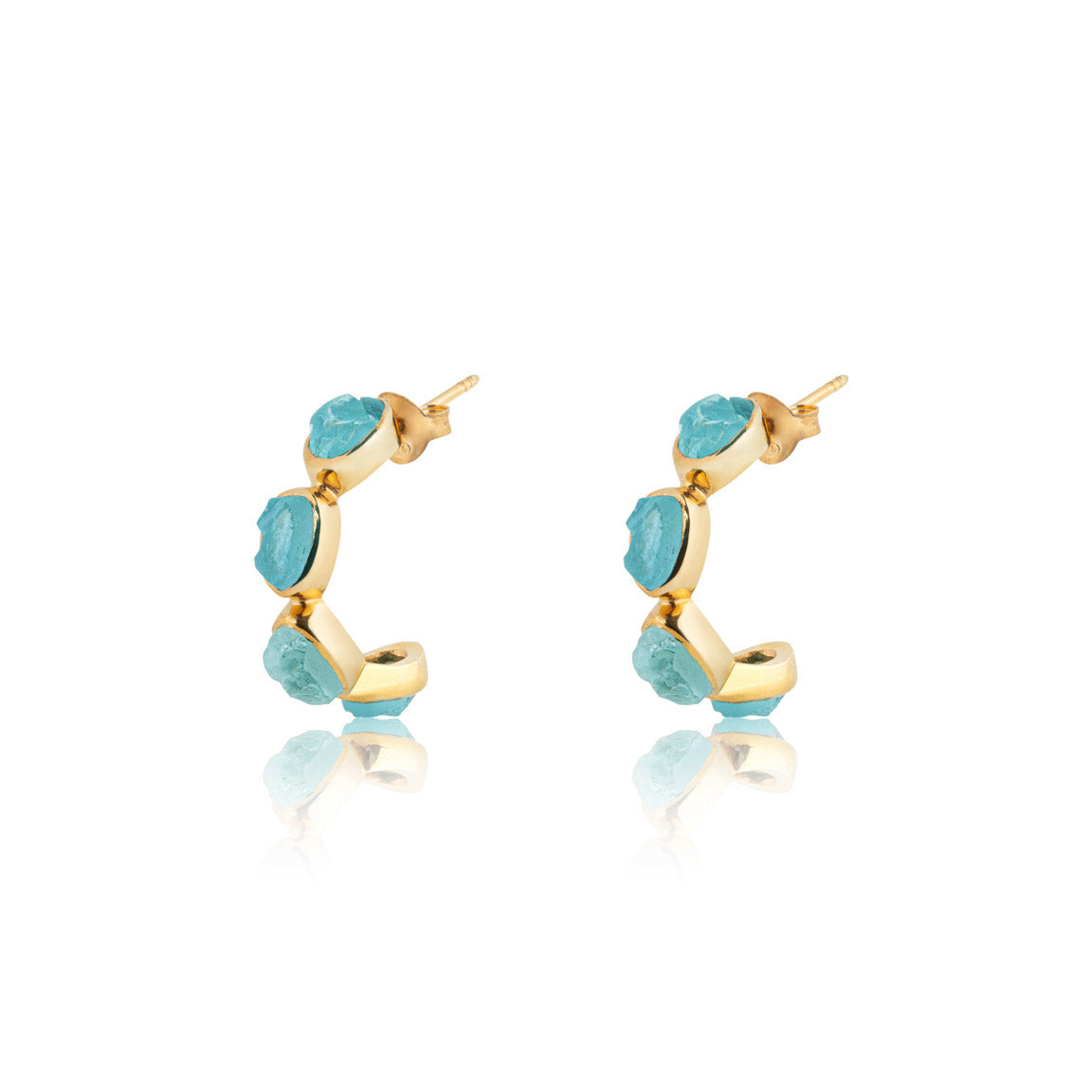 Unfiltered Apatite Four Stone Hoop Earrings